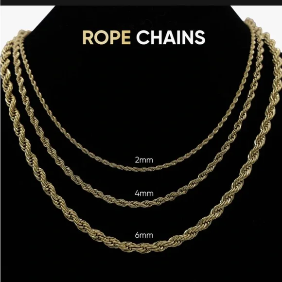 GLD 18k Authentic Yellow Gold 20” Rope Chain, 6mm - Picture 9 of 11